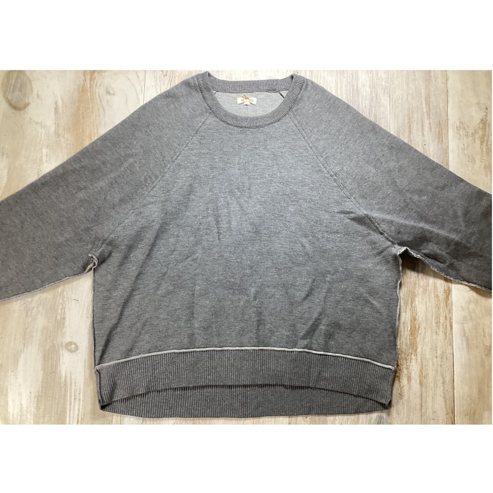 Pilcro Anthropologie Gray Raglan Sweatshirt Exposed Seam Oversized Medium